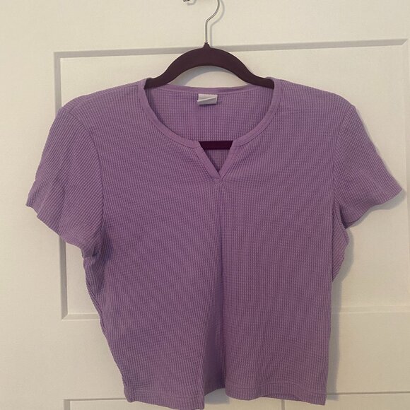Waffle Notch T-Shirt in Lilac - Picture 1 of 5